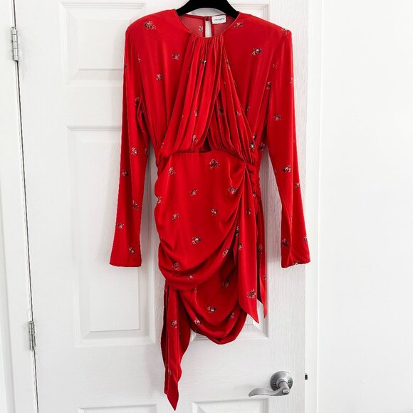 Magda Burtrym "San-Remo" Floral Print Dress in Red, size 34 (fits like size 0) - Picture 3 of 9